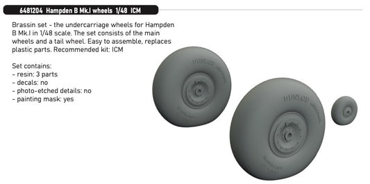 Eduard Brassin 6481204 1:48 Handley-Page Hampden B Mk.I Wheels