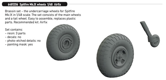Eduard Brassin 6481206 1:48 Supermarine Spitfire Mk.IXe Wheels