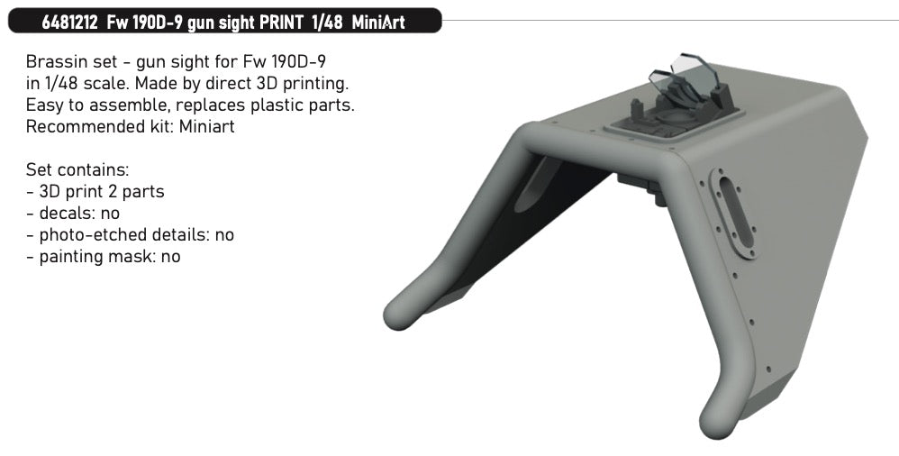 Eduard Brassin 6481212 1:48 Focke-Wulf Fw-190D-9 Gun Sight PRINT
