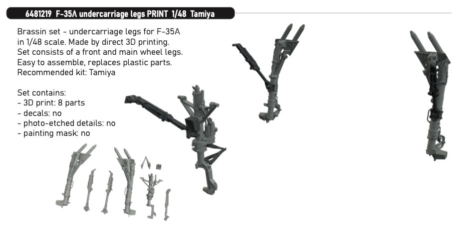 Eduard Brassin 6481219 1:48 Lockheed-Martin F-35A undercarriage legs 3D-printed