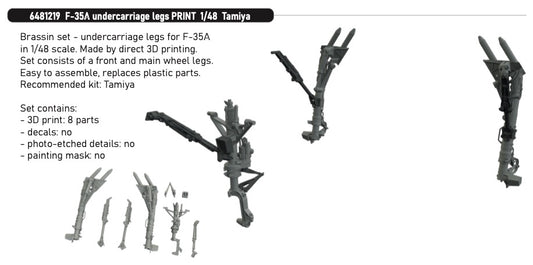 Eduard Brassin 6481219 1:48 Lockheed-Martin F-35A undercarriage legs 3D-printed