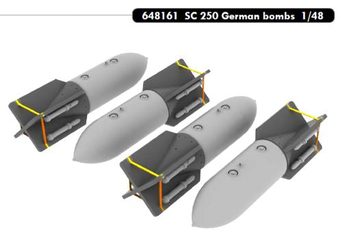 Eduard Brassin 648161 1:48 4 x German bombs SC-250