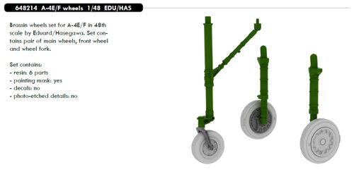 Eduard Brassin 648214 1:48 Douglas A-4E/F Skyhawk wheels with weighted tyre effect