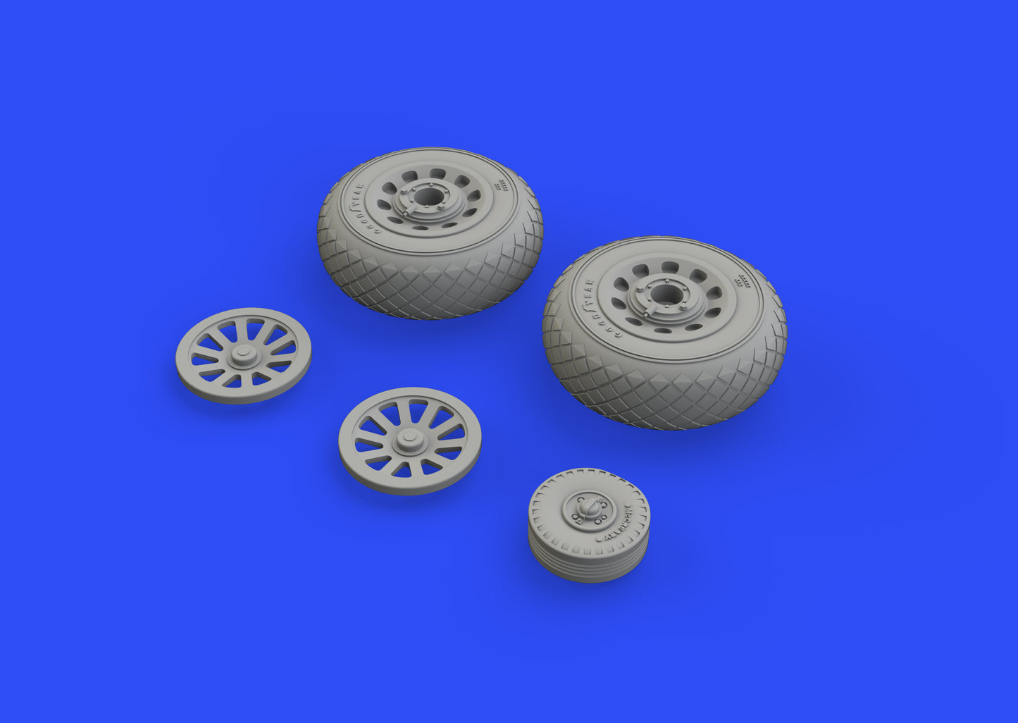 Eduard Brassin 648494 1:48 North-American P-51D Mustang wheels diamond tread