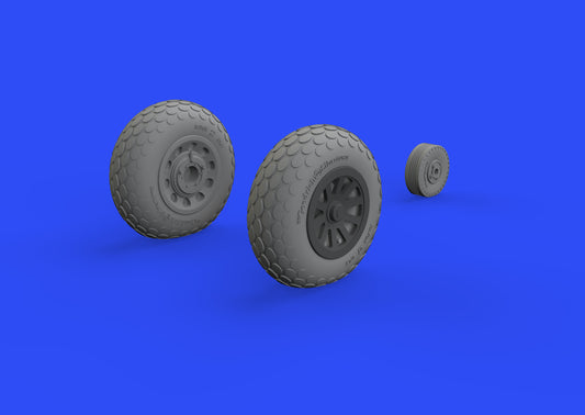 Eduard Brassin 648503 1:48 North-American P-51D-5 Mustang wheels with weighted tyre effect oval tread