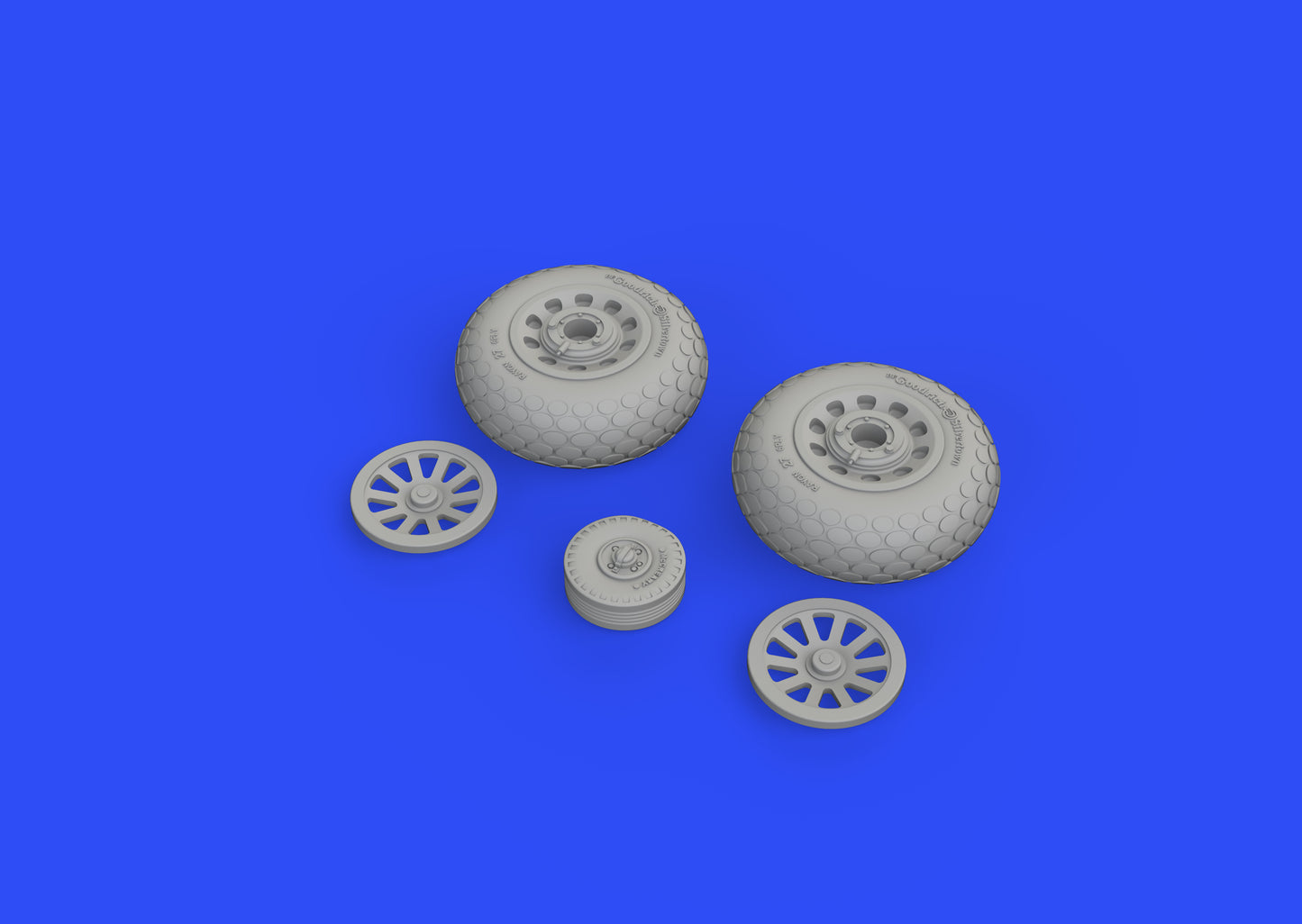 Eduard Brassin 648503 1:48 North-American P-51D-5 Mustang wheels with weighted tyre effect oval tread
