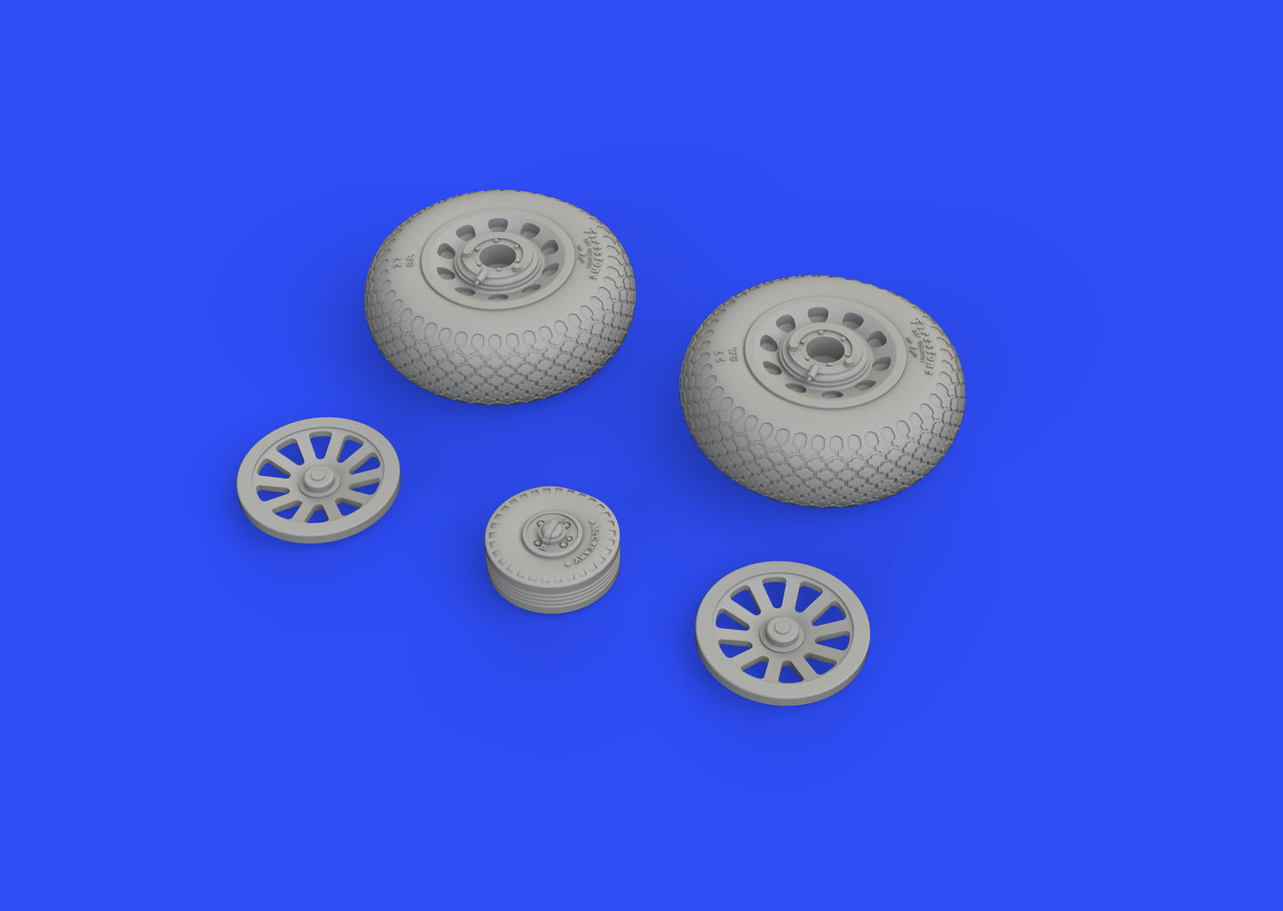 Eduard Brassin 648504 1:48 North-American P-51D-5 Mustang wheels with weighted tyre effect cross tread