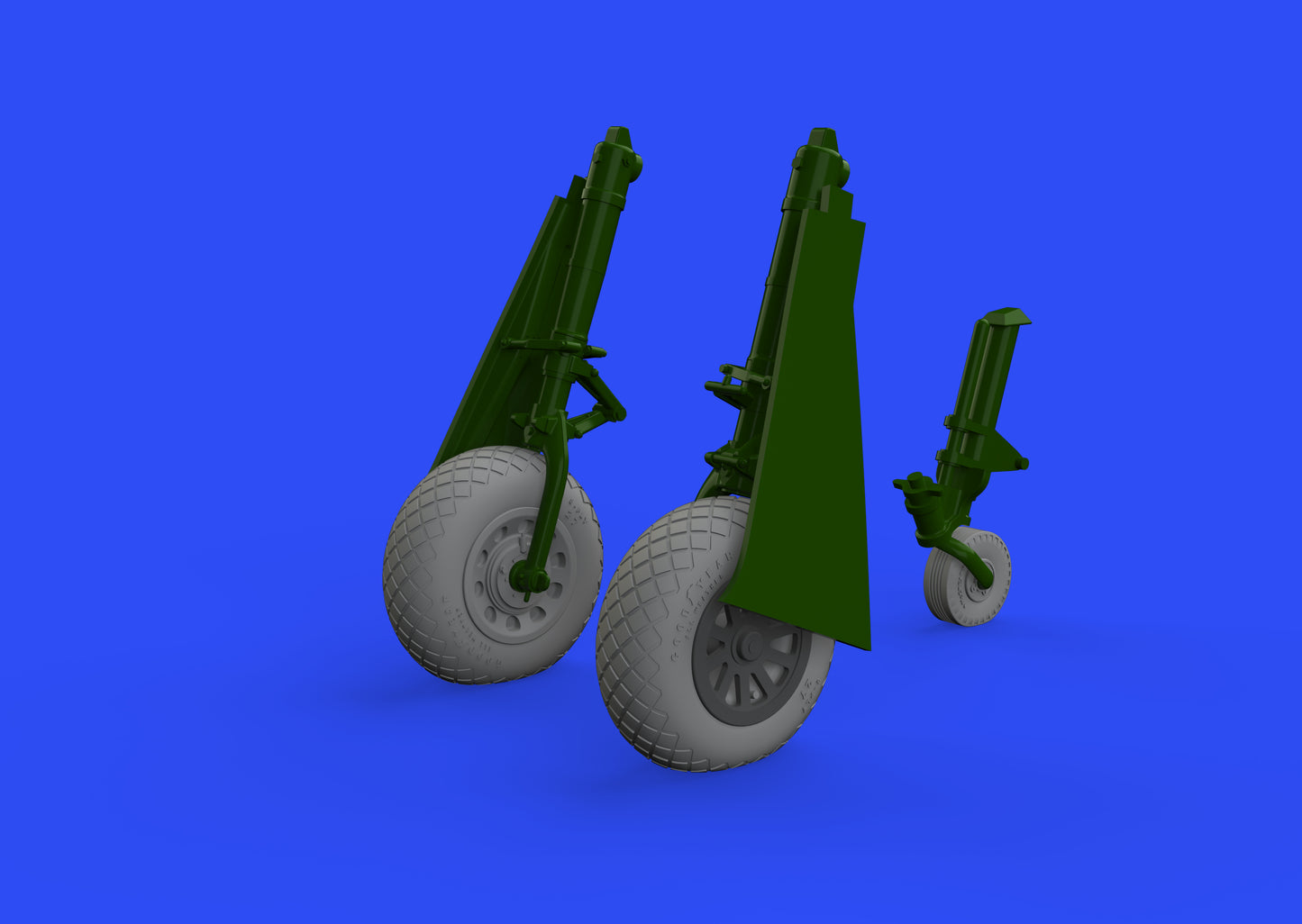 Eduard Brassin 648511 1:48 North-American P-51D Mustang wheels with weighted tyre effect diamond tread 2