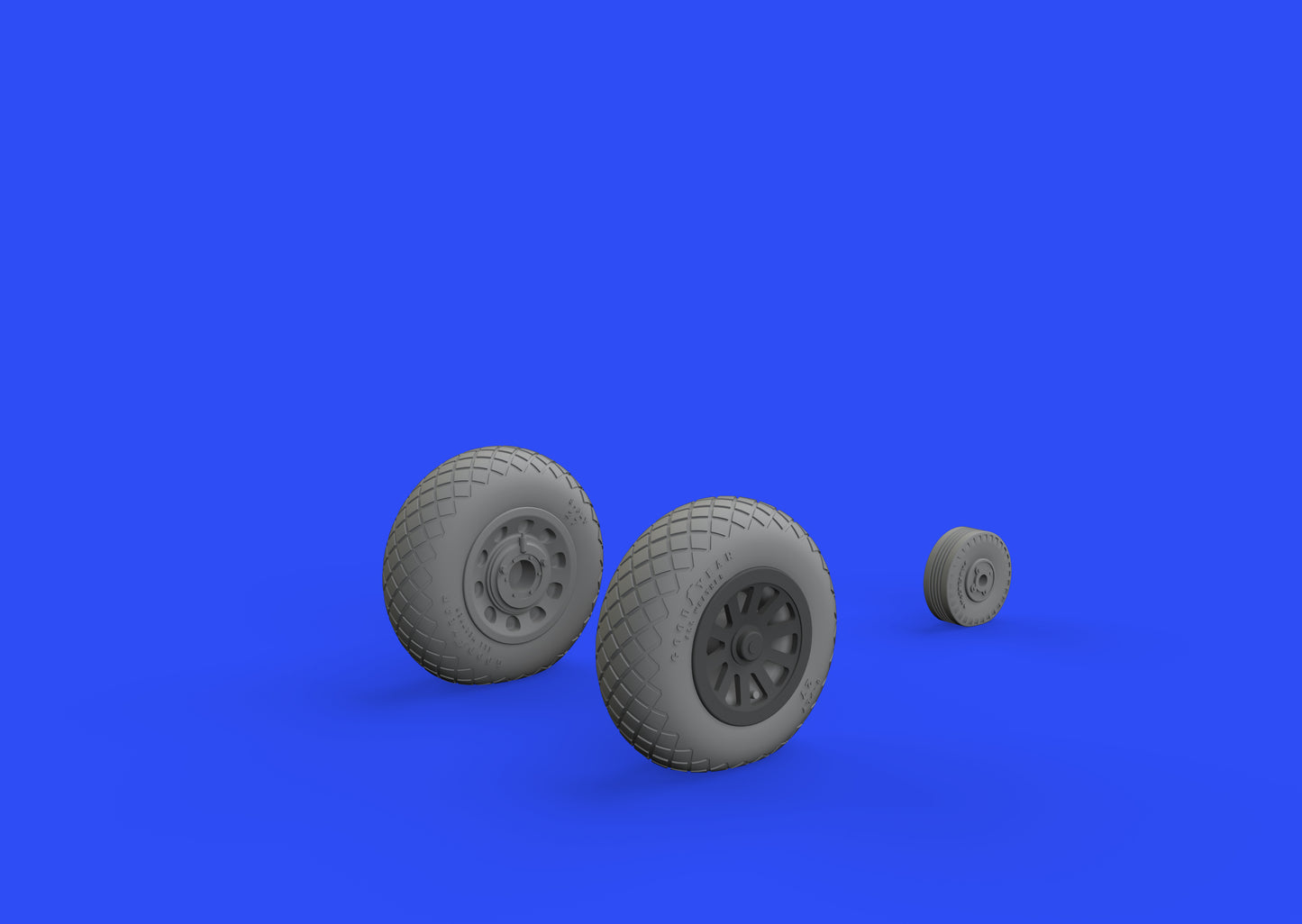 Eduard Brassin 648511 1:48 North-American P-51D Mustang wheels with weighted tyre effect diamond tread 2