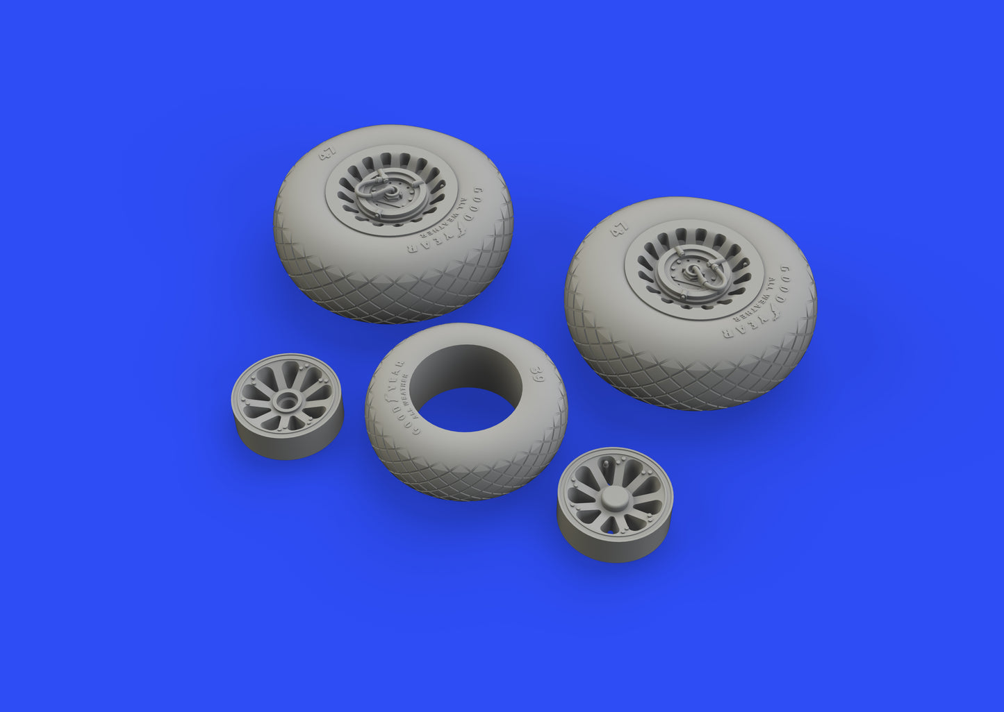 Eduard Brassin 648534 1:48 Douglas A-26B/B-26 Invader wheels with weighted tyre effect