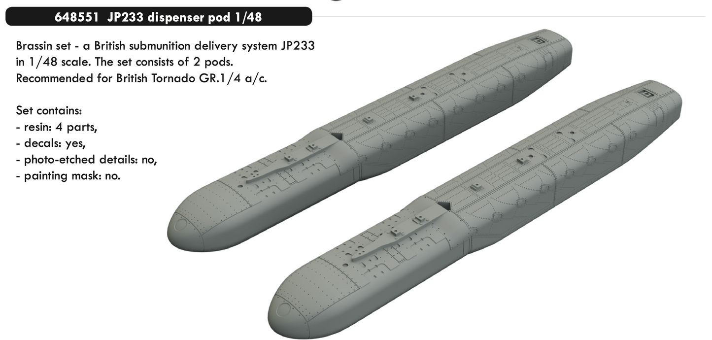 Eduard Brassin 648551 1:48 JP233 dispenser pod