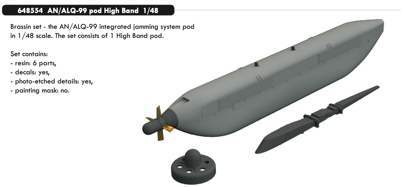 Eduard Brassin 648554 1:48 AN/ALQ-99 pod High Band