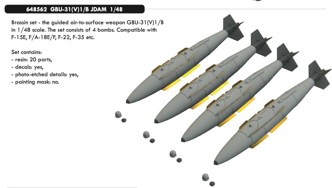 Eduard Brassin 648562 1:48 GBU-31(V)1/B JDAM