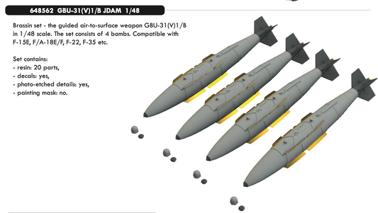 Eduard Brassin 648562 1:48 GBU-31(V)1/B JDAM