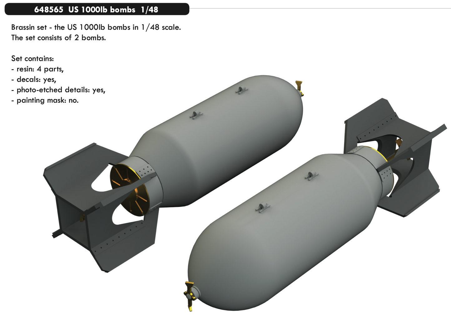 Eduard Brassin 648565 1:48 US 1000lb bombs