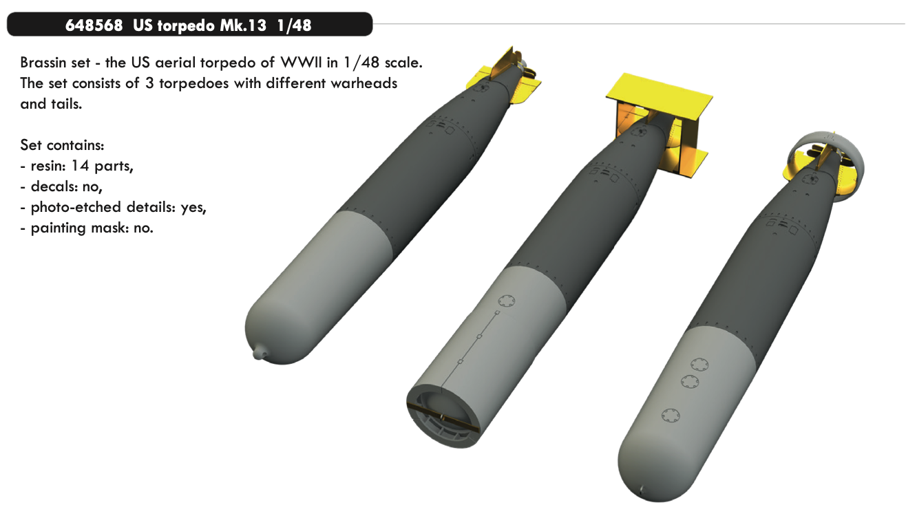 Eduard Brassin 648568 1:48 US torpedo Mk.13