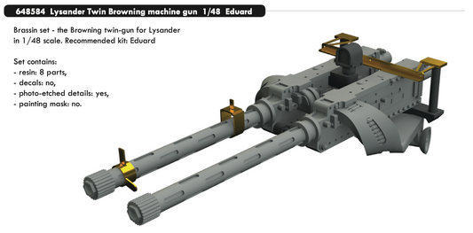 Eduard Brassin 648584 1:48 Westland Lysander Twin Browning machine gun