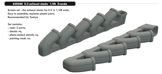 Eduard Brassin 648588 1:48 Ilyushin Il-2 exhaust stacks
