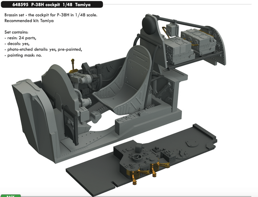 Eduard Brassin 648595 1:48 Lockheed P-38H Lightning cockpit