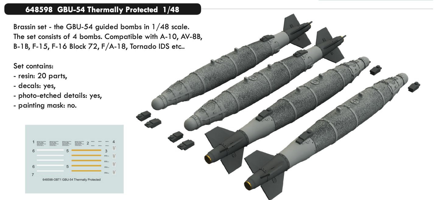 Eduard Brassin 648598 1:48 GBU-54 Thermally Protected