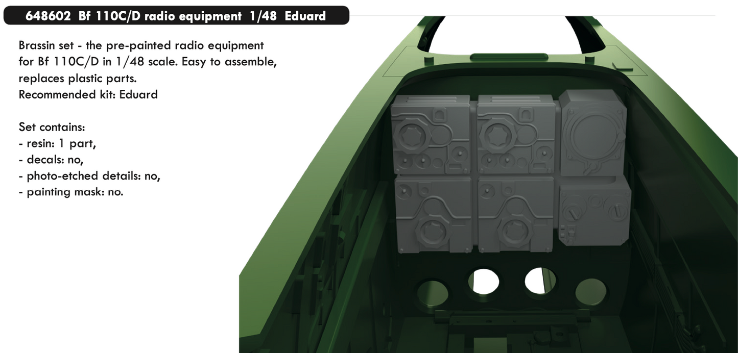 Eduard Brassin 648602 1:48 Messerschmitt Bf-110C/D radio equipment