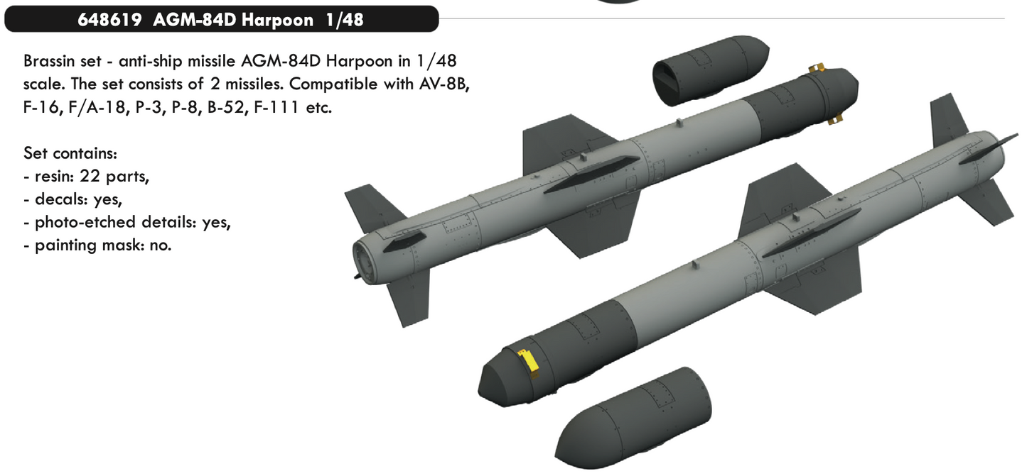 Eduard Brassin 648619 1:48 AGM-84D Harpoon