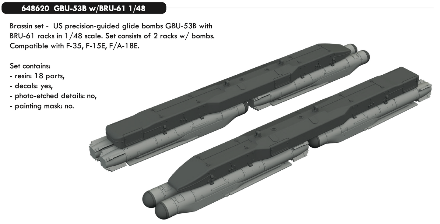 Eduard Brassin 648620 1:48 GBU-53B w/BRU-61