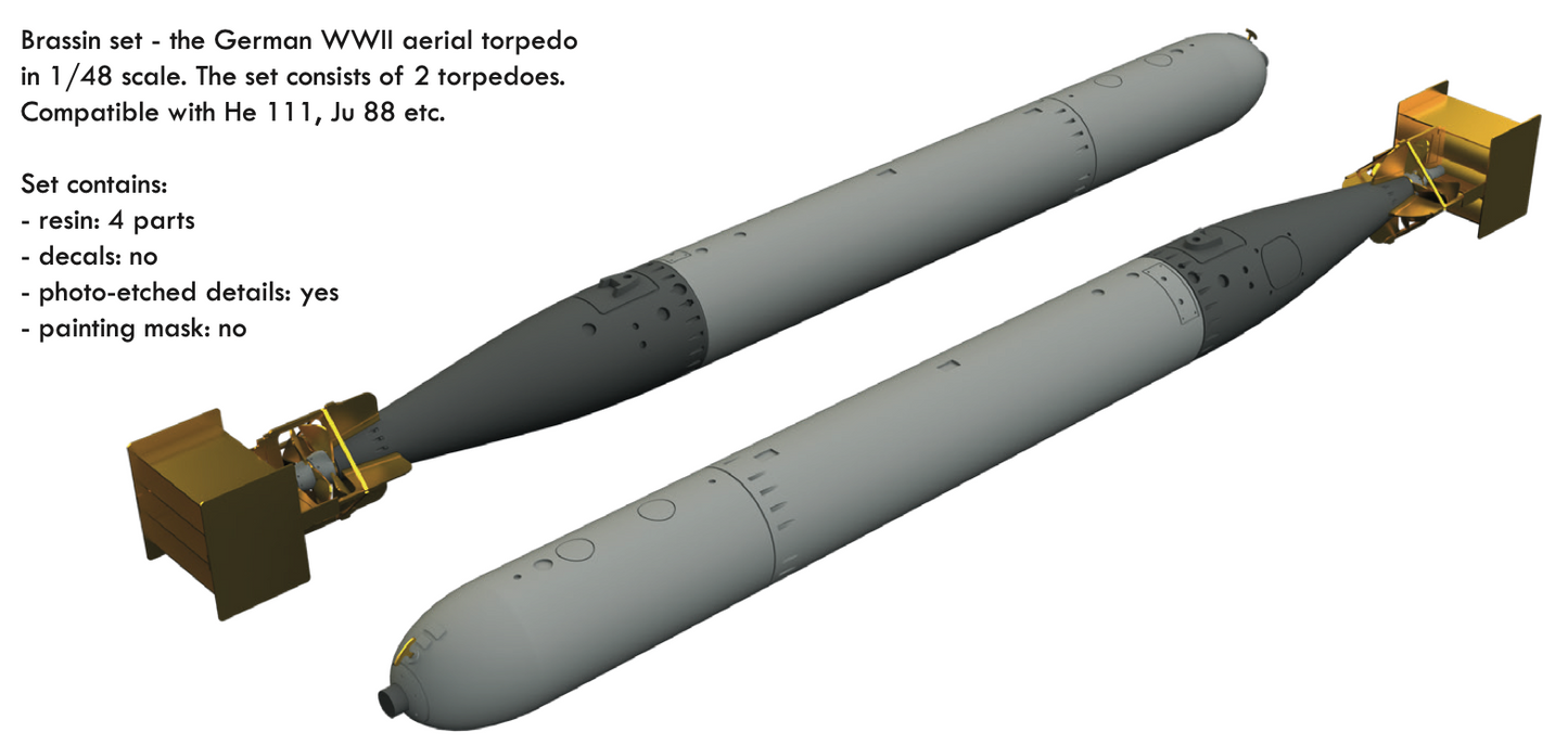Eduard Brassin 648627 1:48 Lufttorpedo F5b as used on Heinkel He-111 and Junkers Ju-88