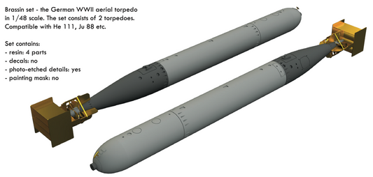 Eduard Brassin 648627 1:48 Lufttorpedo F5b as used on Heinkel He-111 and Junkers Ju-88