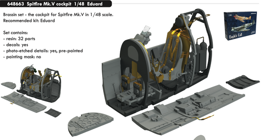 Eduard Brassin 648663 1:48 Supermarine Spitfire Mk.V cockpit