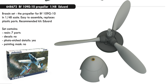 Eduard Brassin 648672 1:48 Messerschmitt Bf-109G-10 propeller