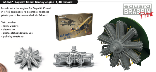 Eduard Brassin 648677 1:48 Sopwith Camel Bentley engine