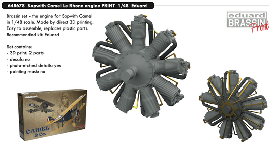 Eduard Brassin 648678 1:48 Sopwith Camel Le Rhone engine 3D-printed