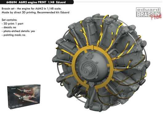 Eduard Brassin 648694 1:48 Mitsubishi A6M2 engine 3D-printed