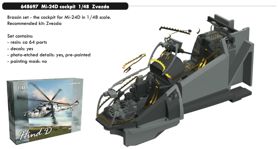 Eduard Brassin 648697 1:48 Mil Mi-24D cockpit