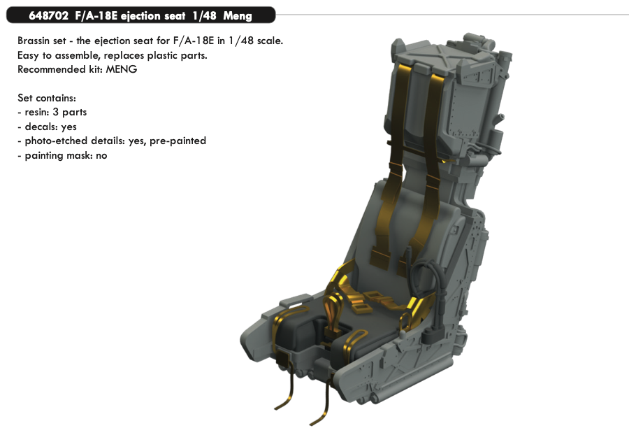 Eduard Brassin 648702 1:48 Boeing F/A-18E Super Hornet ejection seat