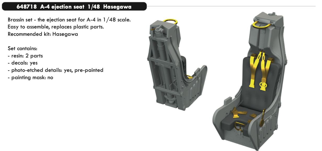 Eduard Brassin 648718 1:48 Douglas A-4 Skyhawk ejection seat