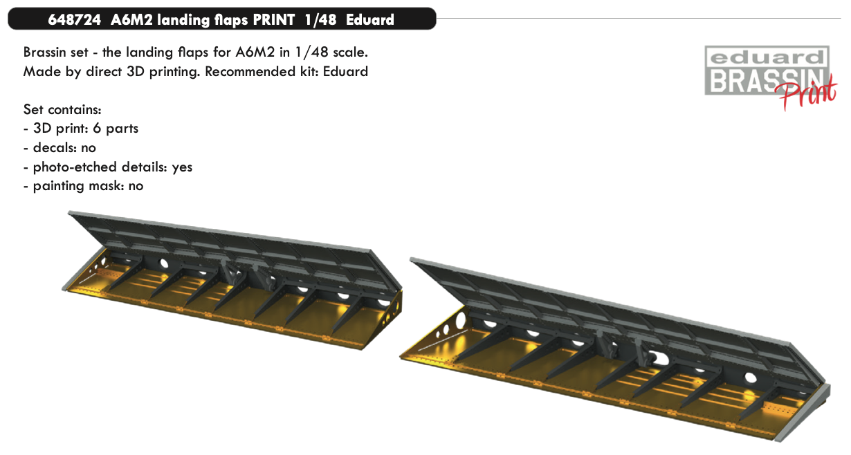 Eduard Brassin 648724 1:48 Mitsubishi A6M2 Zero landing flaps 3D-printed