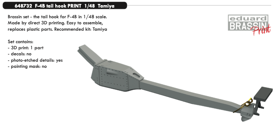 Eduard Brassin 648732 1:48 McDonnell F-4B Phantom tail hook 3D-printed
