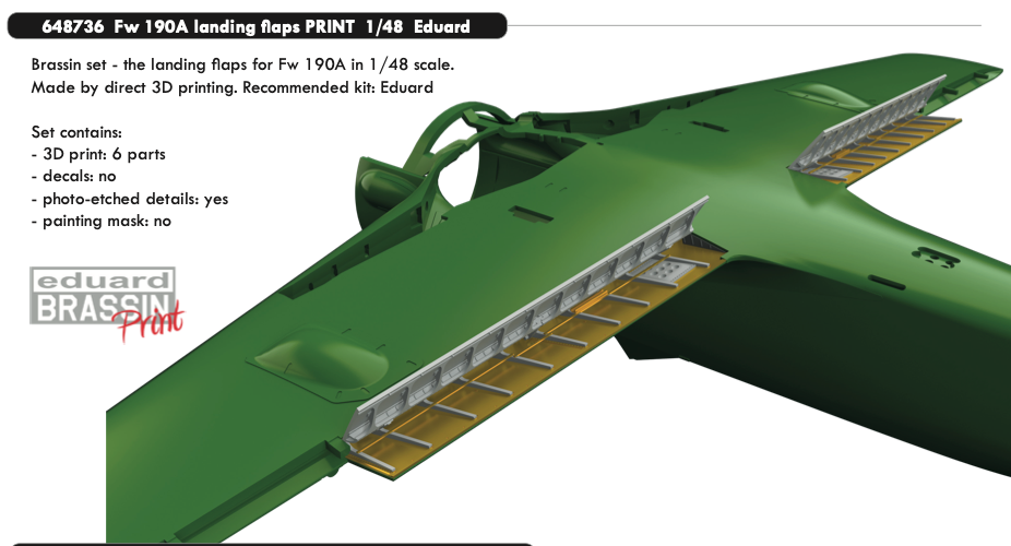 Eduard Brassin 648736 1:48 Focke-Wulf Fw-190A landing flaps 3D-printed