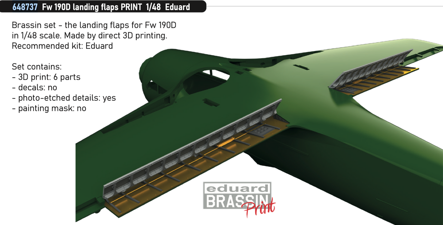 Eduard Brassin 648737 1:48 Focke-Wulf Fw-190D landing flaps 3D-printed