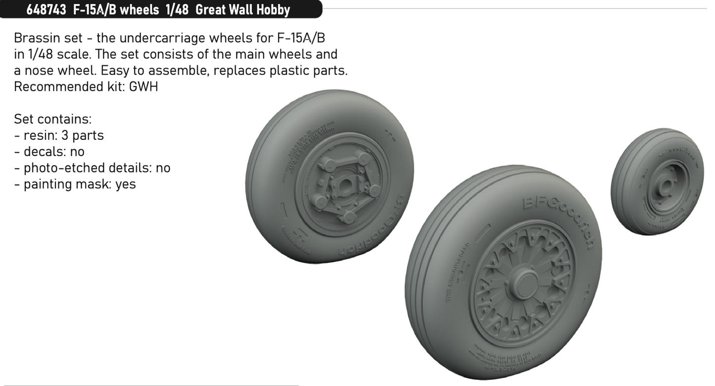 Eduard Brassin 648743 1:48 McDonnell F-15A/B Eagle wheels