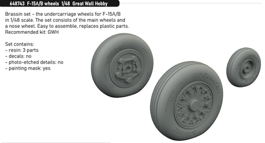 Eduard Brassin 648743 1:48 McDonnell F-15A/B Eagle wheels