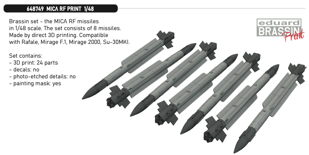 Eduard Brassin 648749 1:48 MICA RF 3D-printed with active radar homing seeker