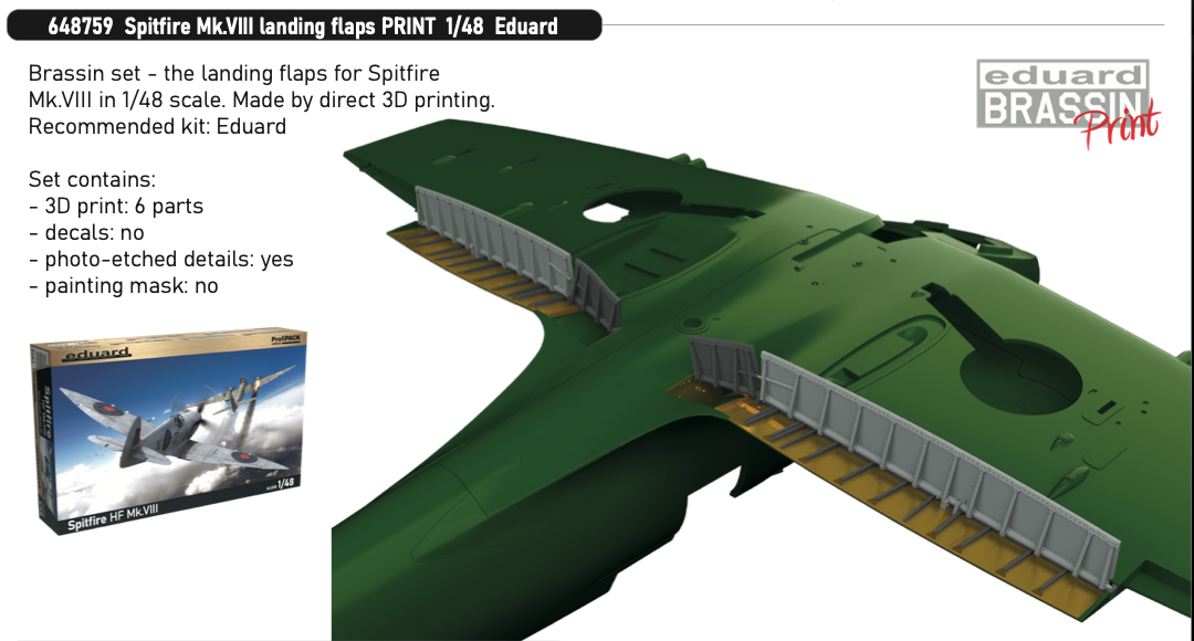 Eduard Brassin 648759 1:48 Supermarine Spitfire Mk.VIII landing flaps