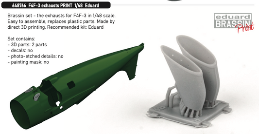 Eduard Brassin 648766 1:48 Grumman F4F-3 Wildcat exhausts 3D-printed