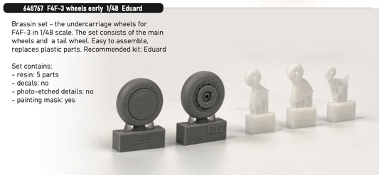 Eduard Brassin 648767 1:48 Grumman F4F-3 Wildcat wheels early