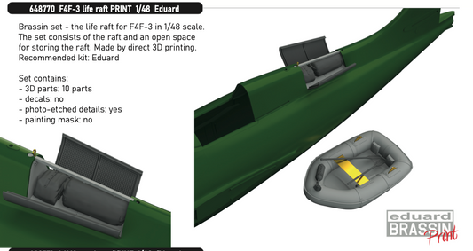 Eduard Brassin 648770 1:48 Grumman F4F-3 Wildcat life raft 3D-printed