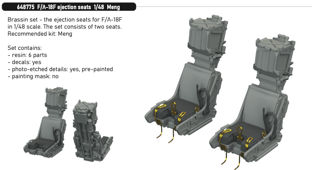 Eduard Brassin 648775 1:48 Boeing F/A-18F Hornet ejection seats