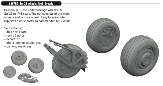 Eduard Brassin 648780 1:48 Sukhoi SU-25 Frogfoot wheels